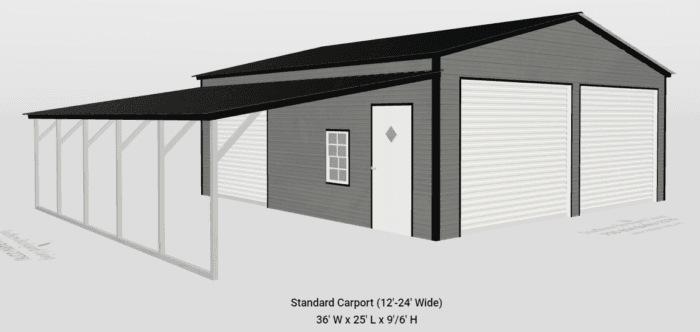 36x25x9x6 Garage with Lean to - Image 4