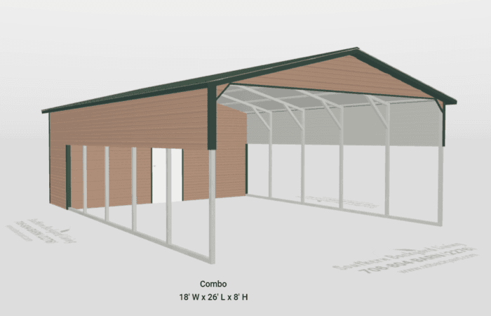 18x25x8 Combo Metal Building - Image 2