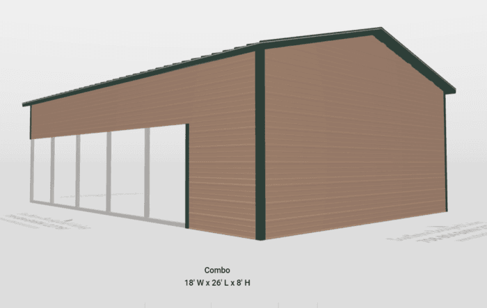 18x25x8 Combo Metal Building - Image 3