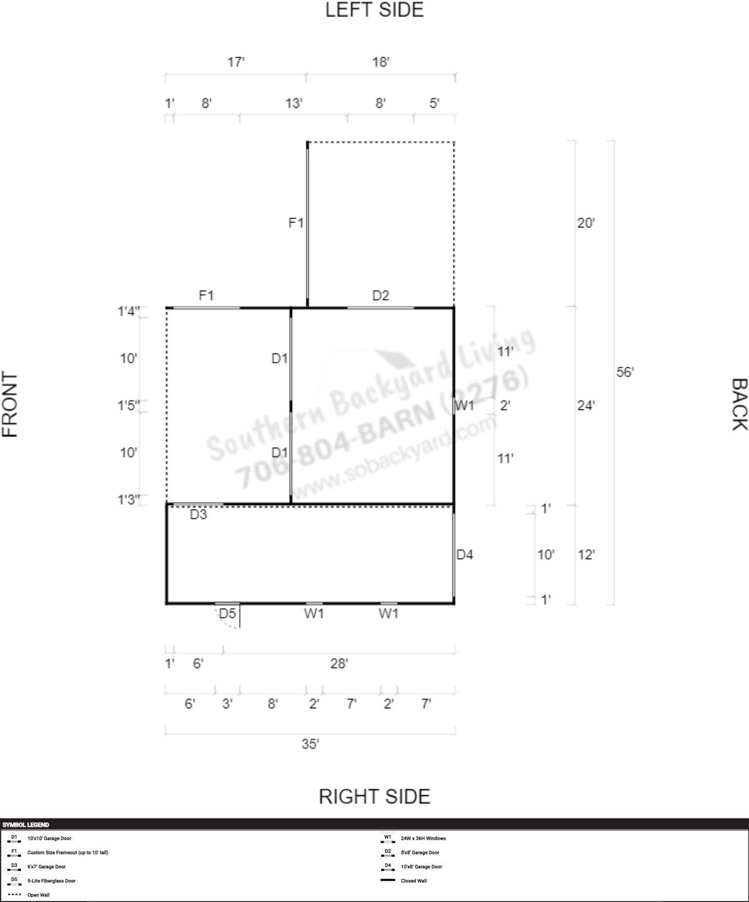 56x35x12x10x9 Combo Garage Metal Building - Image 7