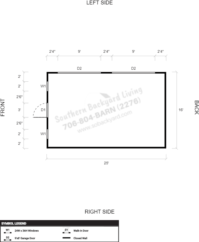 15x25x10x7 Single Slope Garage - Image 4